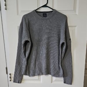 Nautica Men's Ribbed Gray Crewneck Sweater